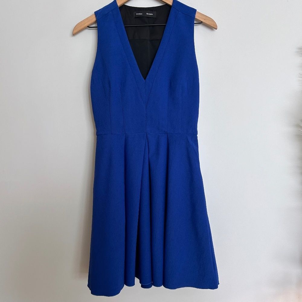 Proenza Schouler Cobalt Blue Mid-Length V-Neck Dress